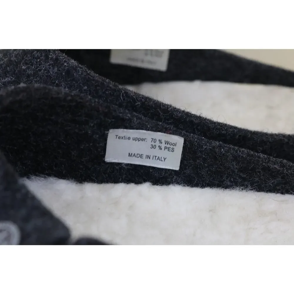 Birkenstock Slippers Mens 9 Gray Italian Wool Zermatt Shearling Shoes
